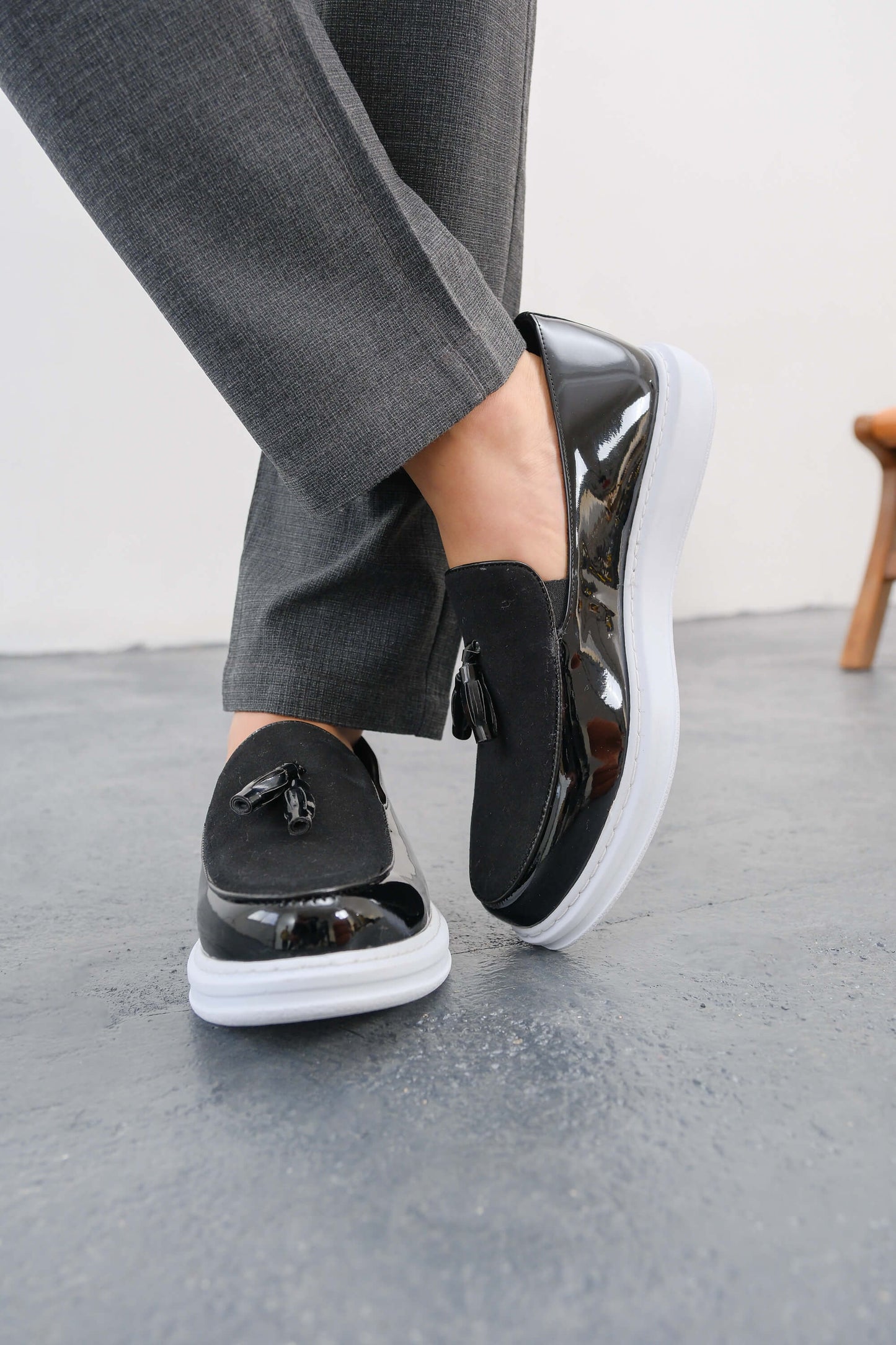 MN002 - RBT Loafer Verniciata Erkek Ayakkabı SIYAH