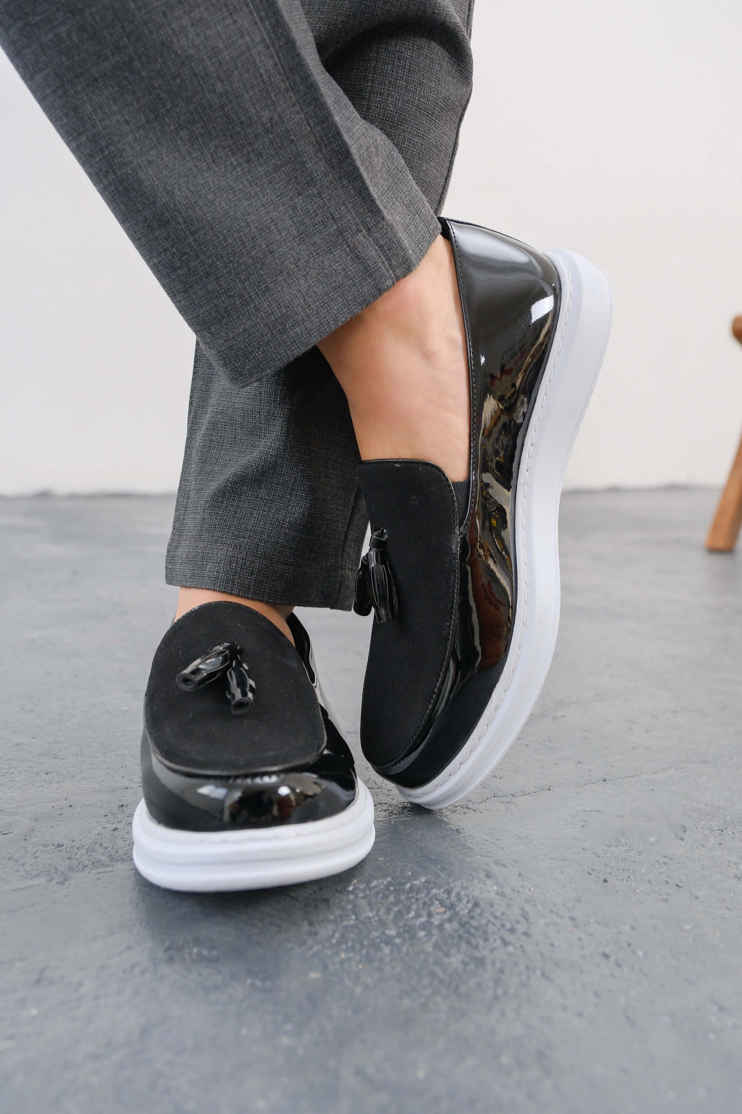 MN002 - RBT Loafer Verniciata Erkek Ayakkabı SIYAH